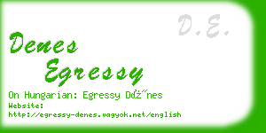 denes egressy business card